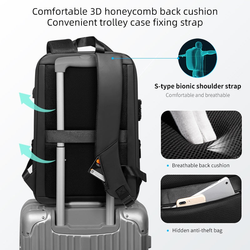 Anti-theft Locking Backpack with USB Charger